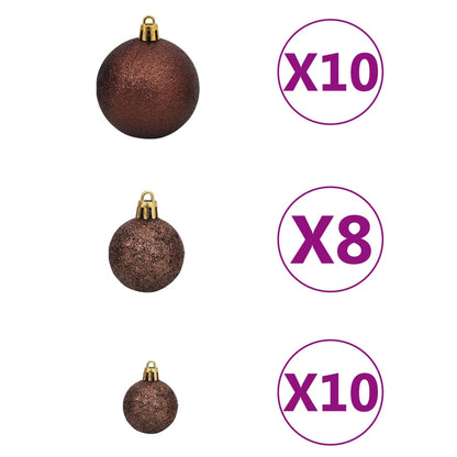 Artificial Pre-lit Christmas Tree with Ball Set&Pinecones 210 cm