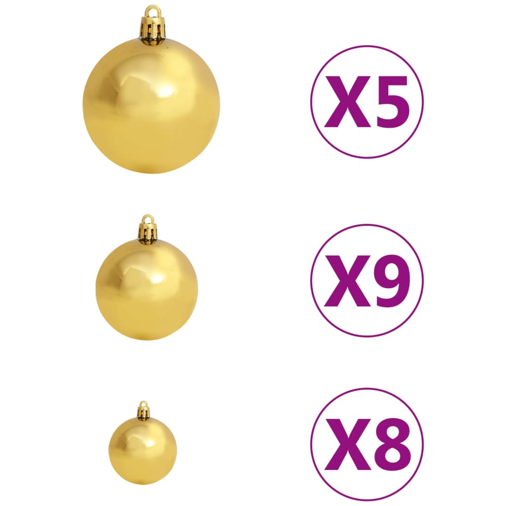 Artificial Pre-lit Christmas Tree with Ball Set&Pinecones 150 cm