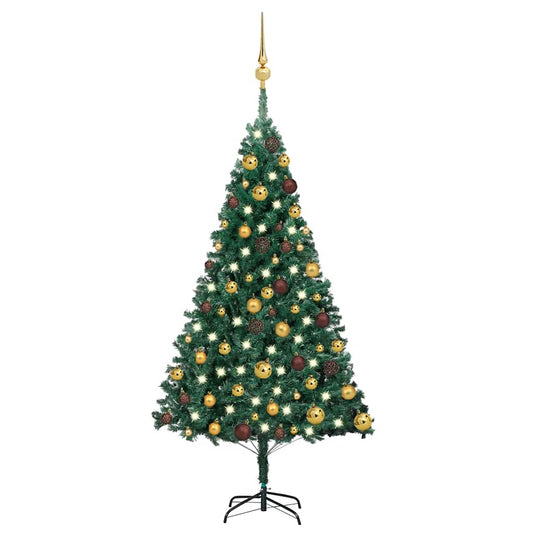 Artificial Pre-lit Christmas Tree with Ball Set Green 120 cm PVC