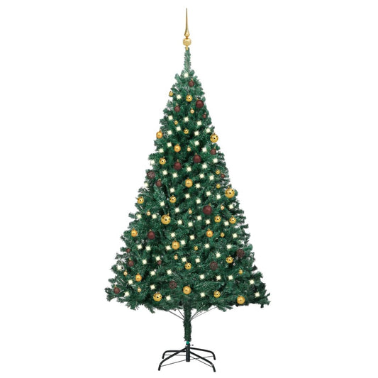 Artificial Pre-lit Christmas Tree with Ball Set Green 240 cm