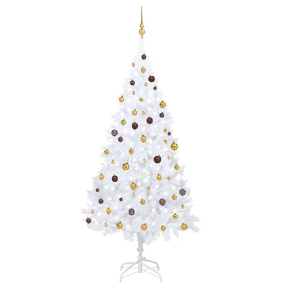 Artificial Pre-lit Christmas Tree with Ball Set White 240 cm