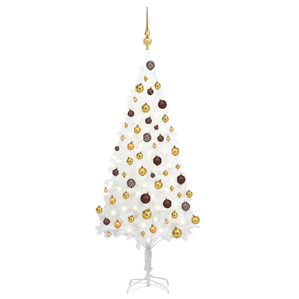 Artificial Pre-lit Christmas Tree with Ball Set White 120 cm