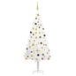 Artificial Pre-lit Christmas Tree with Ball Set White 210 cm