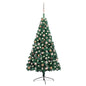 Artificial Half Pre-lit Christmas Tree with Ball Set Green 150 cm