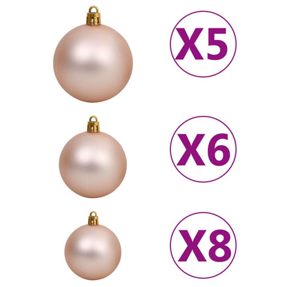 Artificial Half Pre-lit Christmas Tree with Ball Set White 120 cm