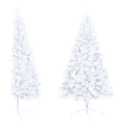 Artificial Half Pre-lit Christmas Tree with Ball Set White 150 cm