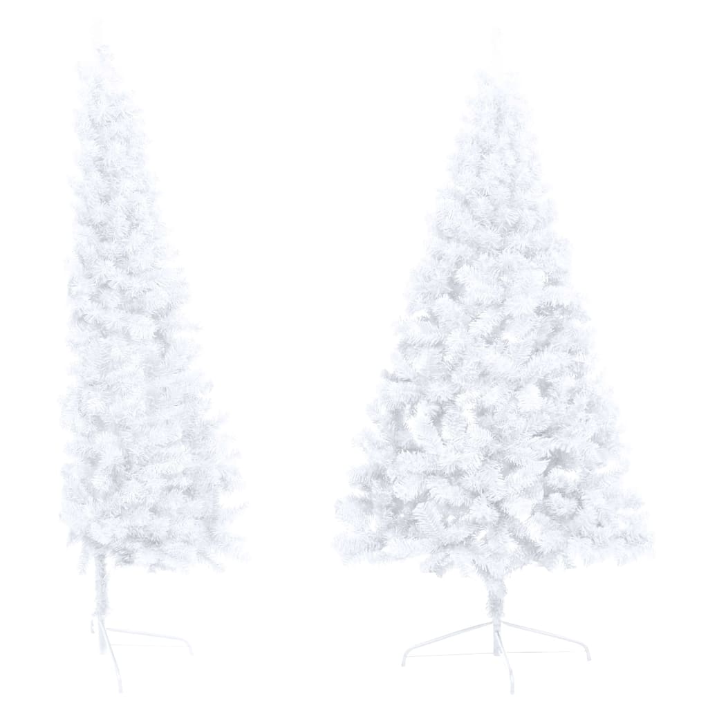 Artificial Half Pre-lit Christmas Tree with Ball Set White 180 cm