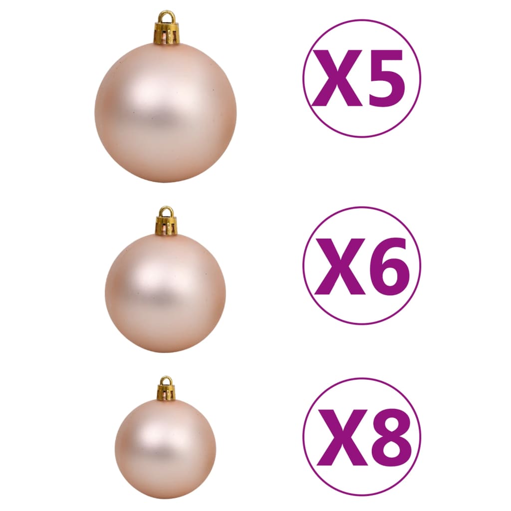 Artificial Half Pre-lit Christmas Tree with Ball Set White 180 cm