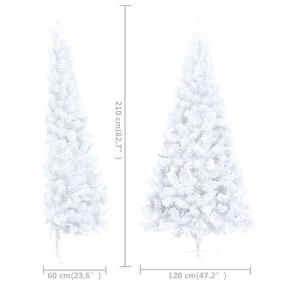 Artificial Half Pre-lit Christmas Tree with Ball Set White 210 cm