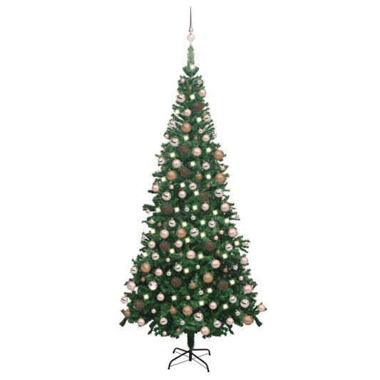 Artificial Pre-lit Christmas Tree with Ball Set L 240 cm Green