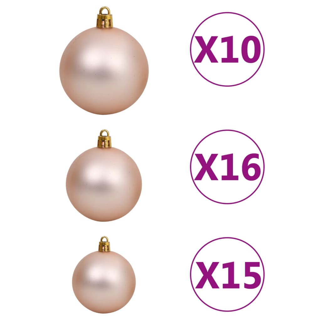 Artificial Pre-lit Christmas Tree with Ball Set L 240 cm White