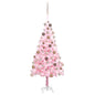 Artificial Pre-lit Christmas Tree with Ball Set Pink 150 cm PVC