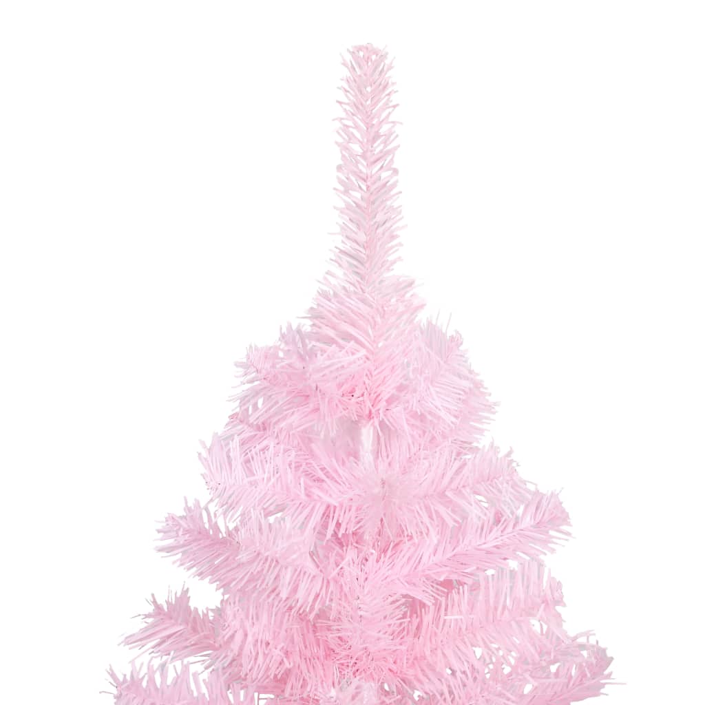 Artificial Pre-lit Christmas Tree with Ball Set Pink 150 cm PVC