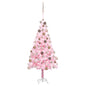 Artificial Pre-lit Christmas Tree with Ball Set Pink 180 cm PVC