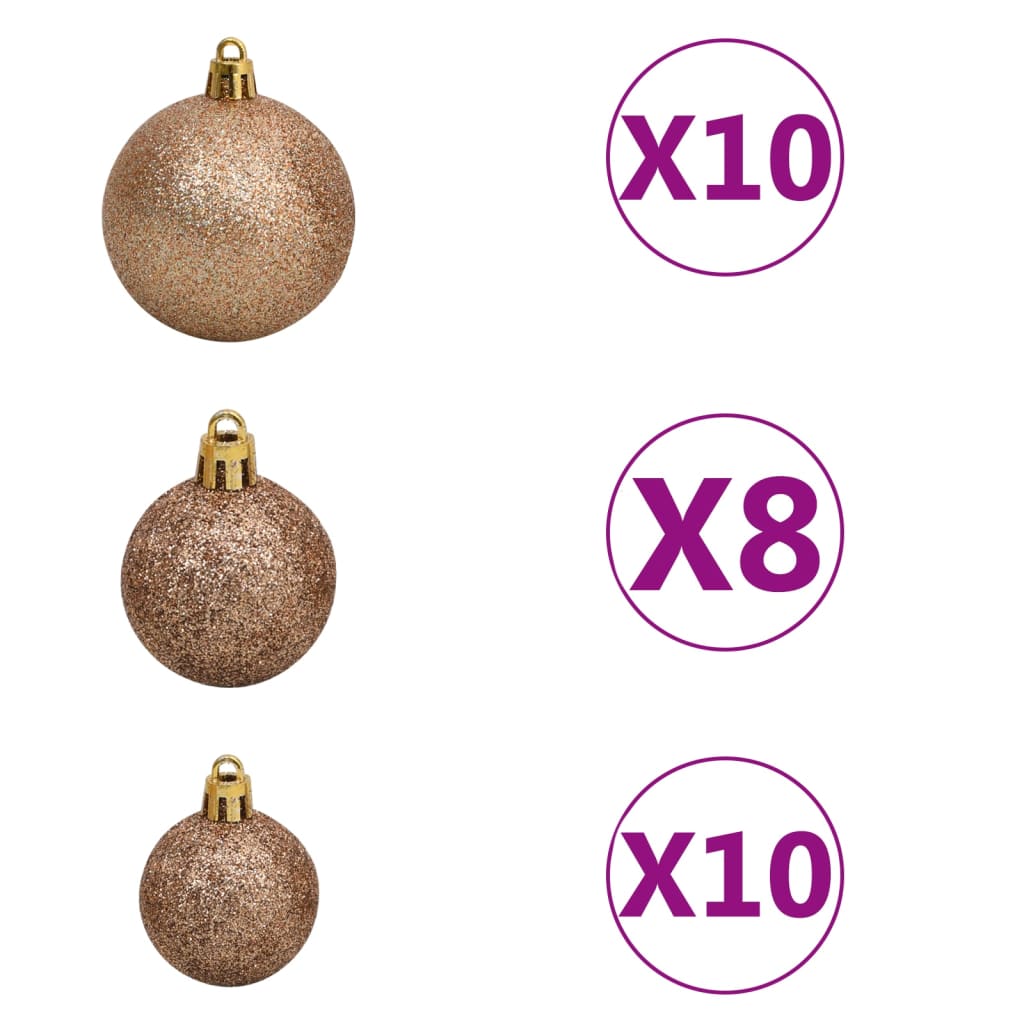 Artificial Pre-lit Christmas Tree with Ball Set Pink 240 cm PVC