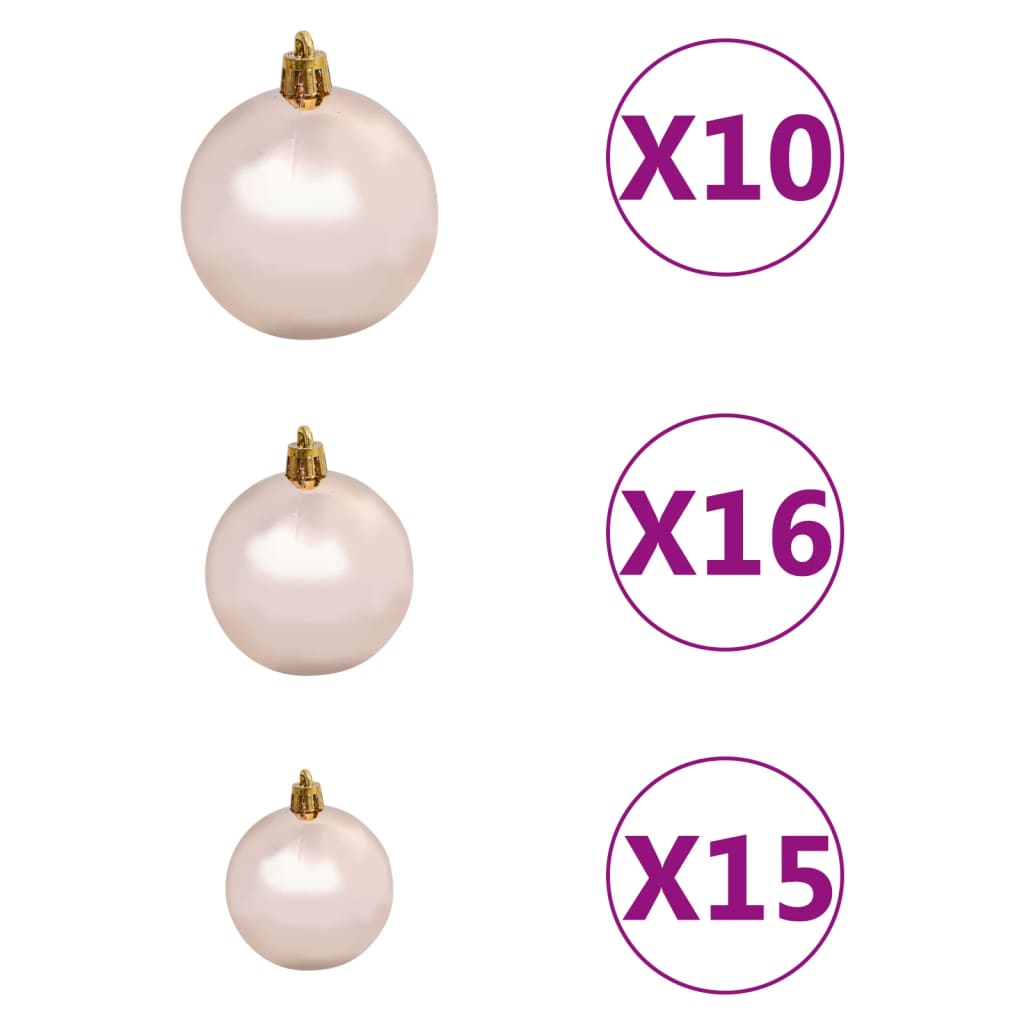 Artificial Pre-lit Christmas Tree with Ball Set Pink 240 cm PVC