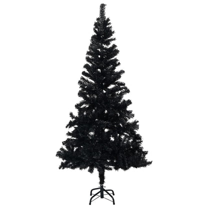 Artificial Pre-lit Christmas Tree with Ball Set Black 150 cm PVC