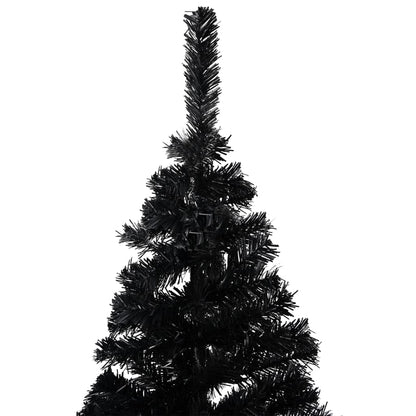 Artificial Pre-lit Christmas Tree with Ball Set Black 210 cm PVC