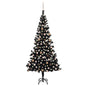 Artificial Pre-lit Christmas Tree with Ball Set Black 240 cm PVC