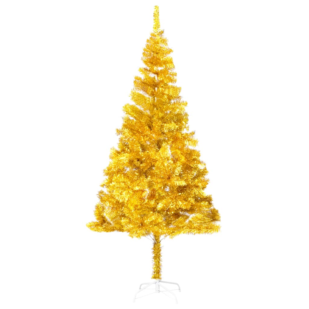 Artificial Pre-lit Christmas Tree with Ball Set Gold 180 cm PET