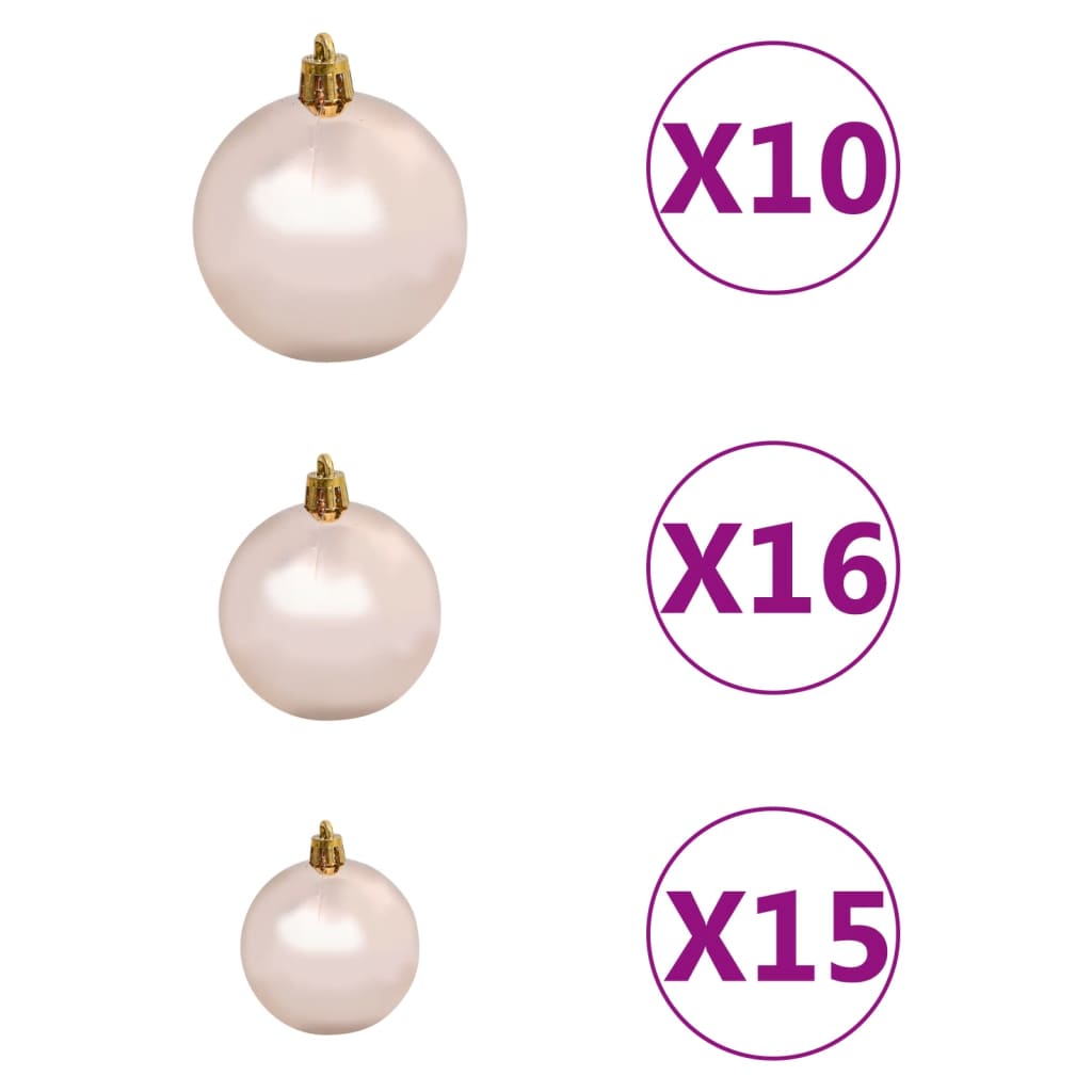 Artificial Pre-lit Christmas Tree with Ball Set Gold 210 cm PET