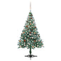 Frosted Pre-lit Christmas Tree with Ball Set Pinecones 150 cm