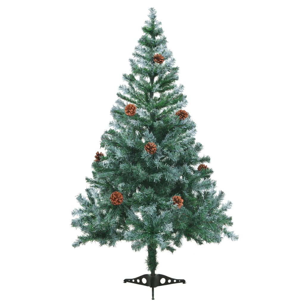 Frosted Pre-lit Christmas Tree with Ball Set Pinecones 150 cm