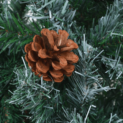 Frosted Pre-lit Christmas Tree with Ball Set Pinecones 150 cm