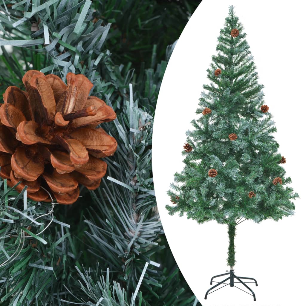 Artificial Pre-lit Christmas Tree with Ball Set Pinecones 180 cm