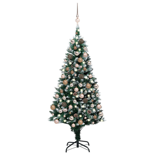 Artificial Pre-lit Christmas Tree with Ball Set&Pine Cones 150 cm