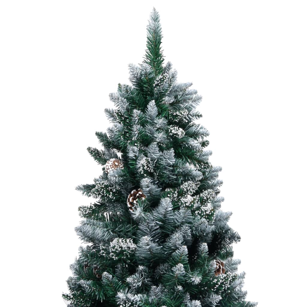 Artificial Pre-lit Christmas Tree with Ball Set&Pine Cones 210 cm