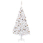 Artificial Pre-lit Christmas Tree with Ball Set White 210 cm PVC