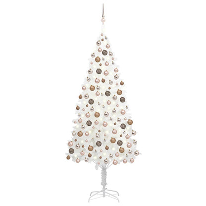 Artificial Pre-lit Christmas Tree with Ball Set White 240 cm