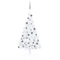 Artificial Half Pre-lit Christmas Tree with Ball Set White 120 cm