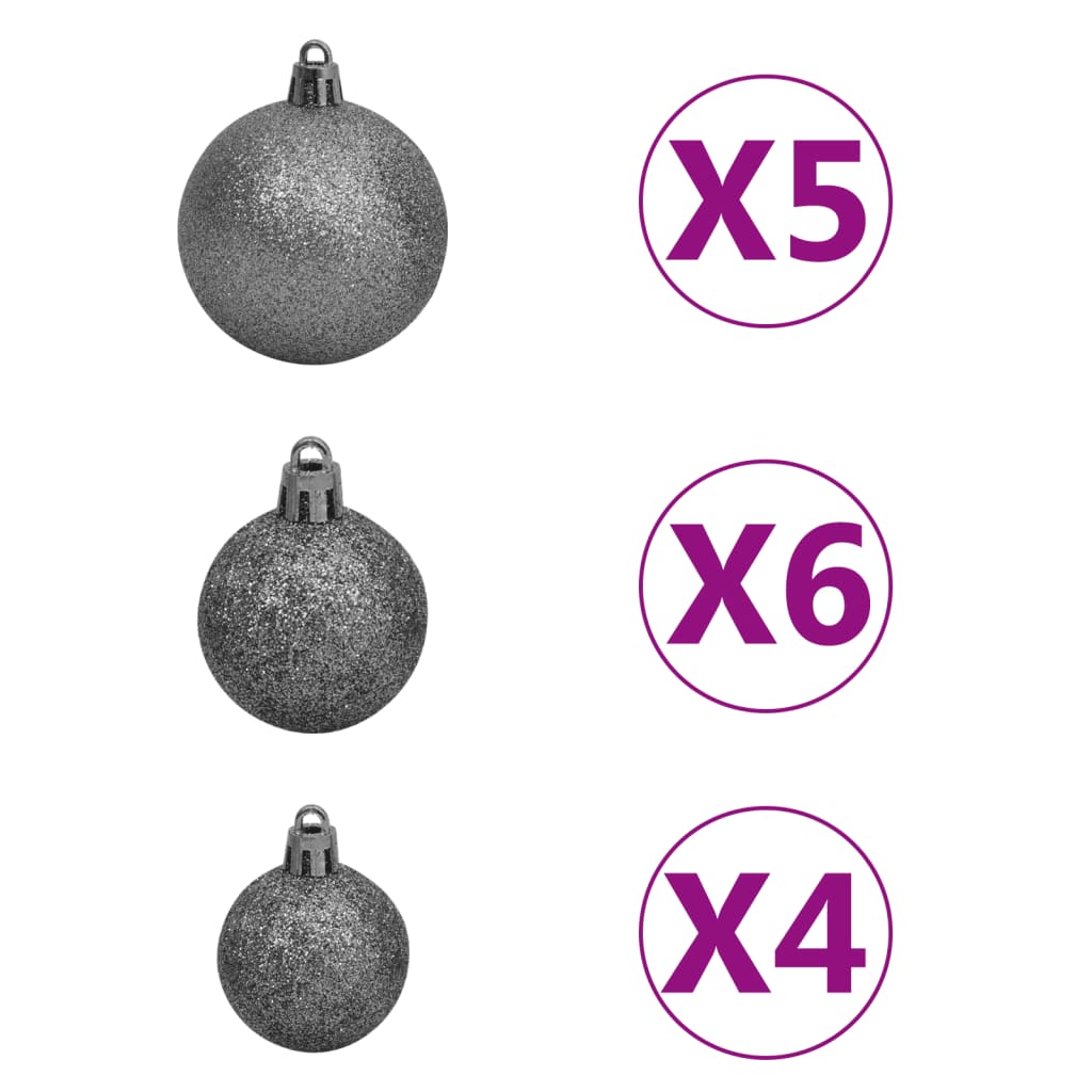 Artificial Half Pre-lit Christmas Tree with Ball Set White 150 cm