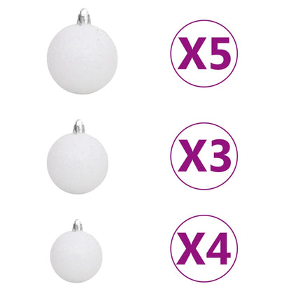 Artificial Half Pre-lit Christmas Tree with Ball Set White 150 cm