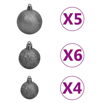 Artificial Half Pre-lit Christmas Tree with Ball Set White 210 cm