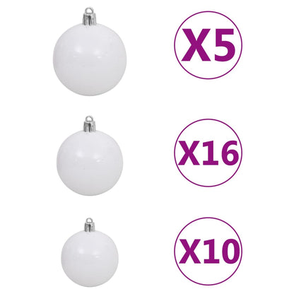 Artificial Pre-lit Christmas Tree with Ball Set Pink 210 cm PVC