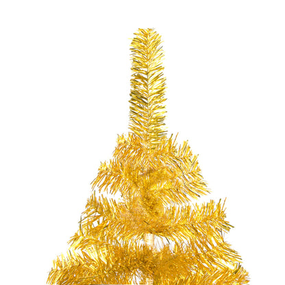 Artificial Pre-lit Christmas Tree with Ball Set Gold 180 cm PET