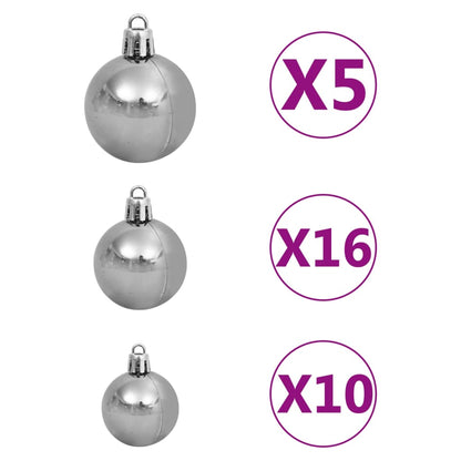 Artificial Pre-lit Christmas Tree with Ball Set Gold 210 cm PET