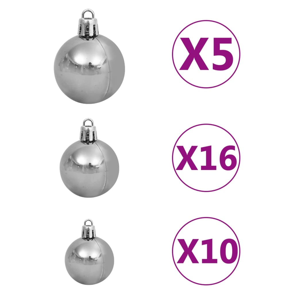 Artificial Pre-lit Christmas Tree with Ball Set Gold 240 cm PET