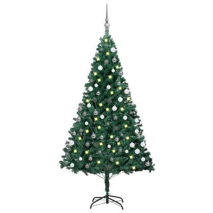 Artificial Pre-lit Christmas Tree with Ball Set Green 120 cm PVC