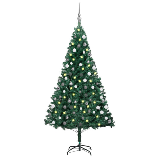 Artificial Pre-lit Christmas Tree with Ball Set Green 120 cm PVC