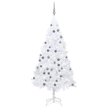 Artificial Pre-lit Christmas Tree with Ball Set White 150 cm PVC