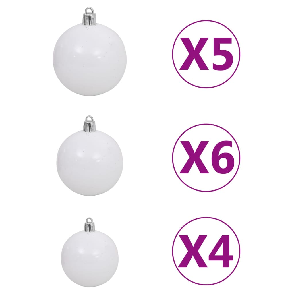 Artificial Pre-lit Christmas Tree with Ball Set White 150 cm PVC