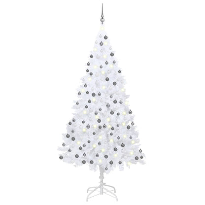 Artificial Pre-lit Christmas Tree with Ball Set White 210 cm PVC