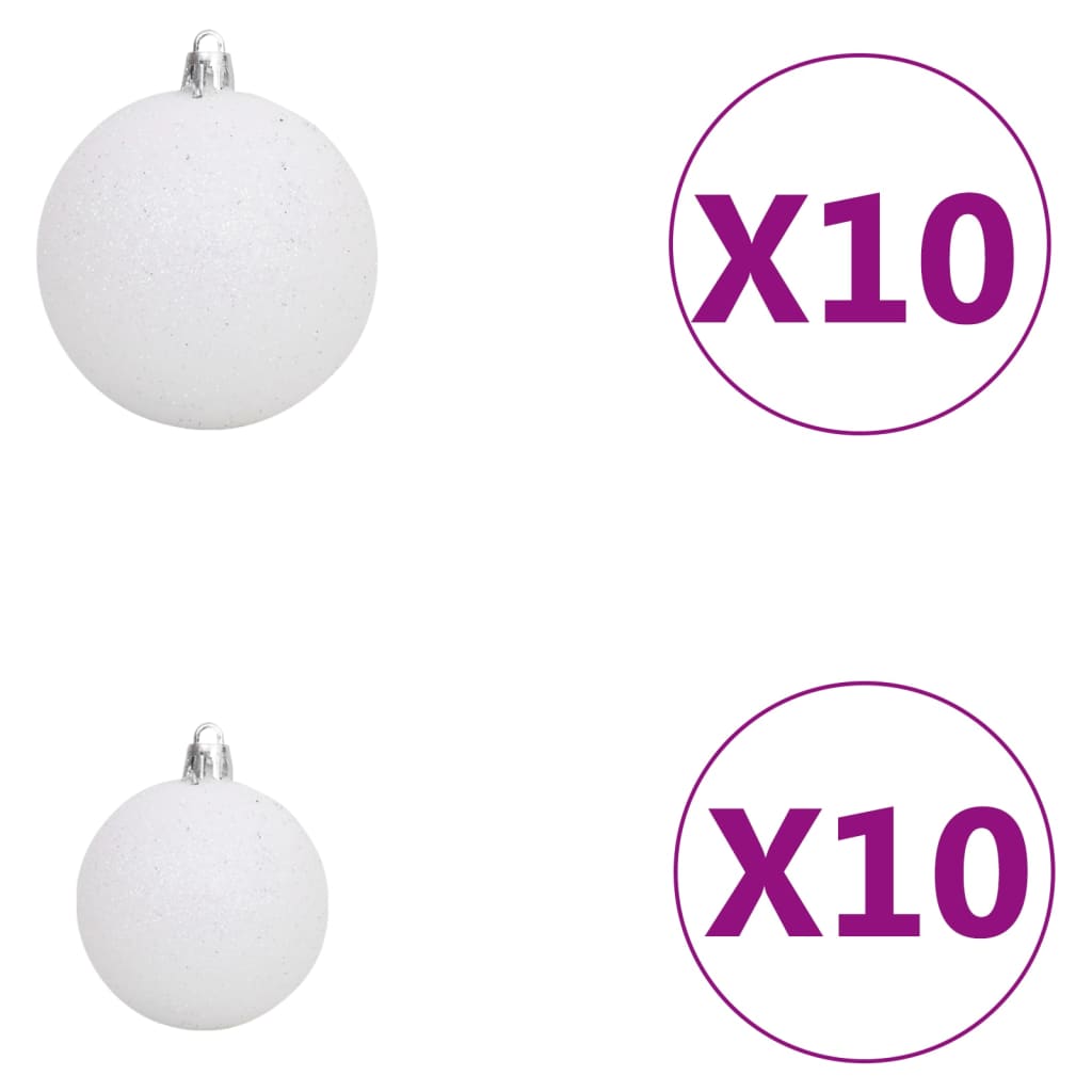 Artificial Pre-lit Christmas Tree with Ball Set White 210 cm PVC