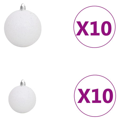 Artificial Pre-lit Christmas Tree with Ball Set White 210 cm PVC