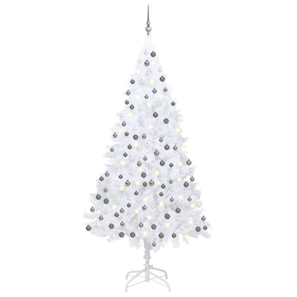 Artificial Pre-lit Christmas Tree with Ball Set White 240 cm