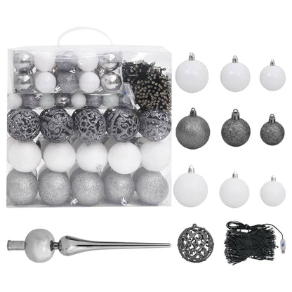 Artificial Pre-lit Christmas Tree with Ball Set White 240 cm